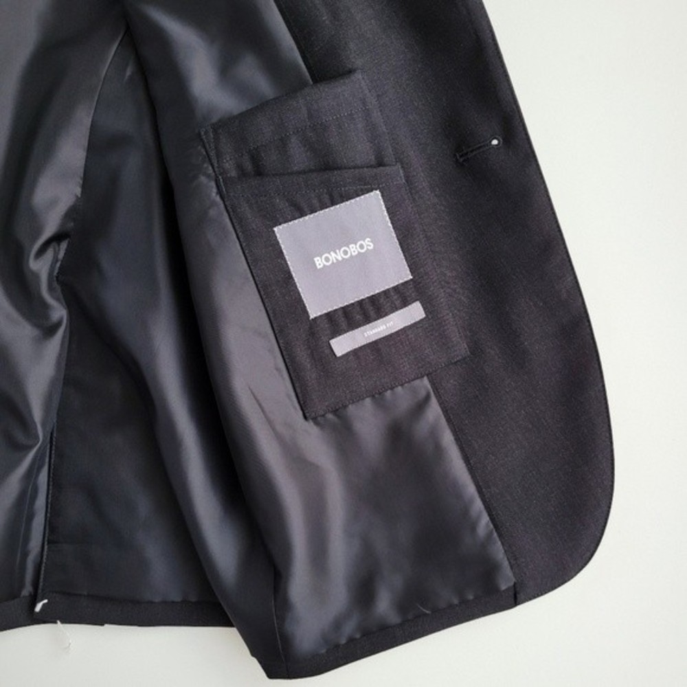 NEW Bonobos Blazer Wool Standard Fit Sport Jacket Charcoal Gray Dark Men 40L - Picture 11 of 13